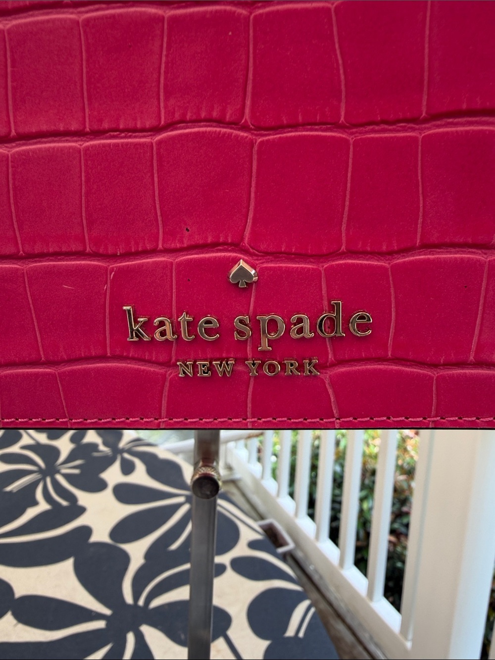 kate spade Hot Pink Croc-Embossed Mini Top-Handle Bag - Picture 5 of 17